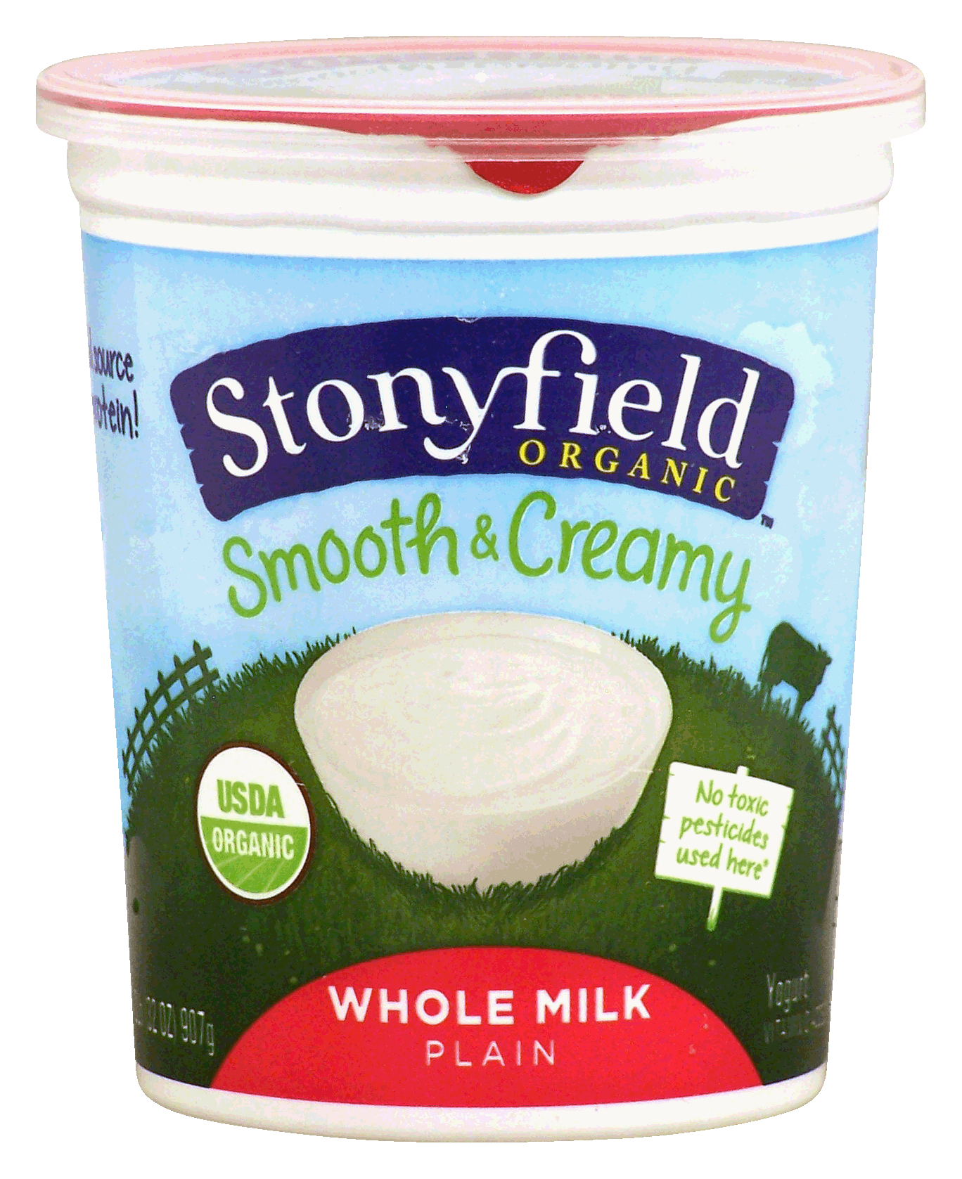 Stonyfield Organic smooth & creamy whole milk plain yogurt Full-Size Picture